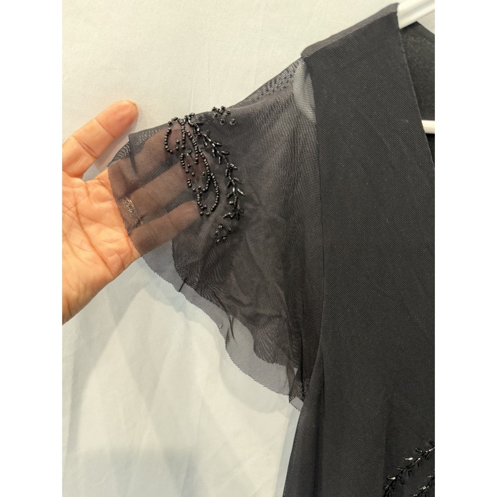 Lane Bryant Vintage Style Black Beaded Flapper Dress Great Gatsby/cocktail Sz16 - Picture 7 of 11